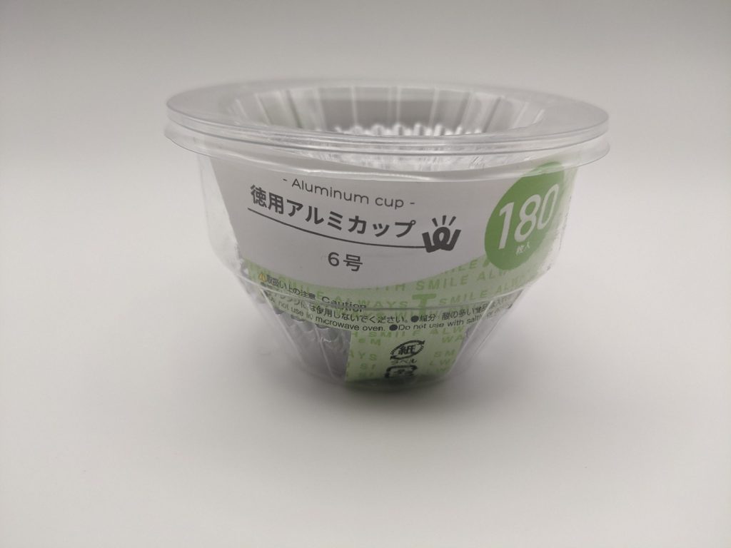 100均徳用アルミカップ6号のパッケージ画像
